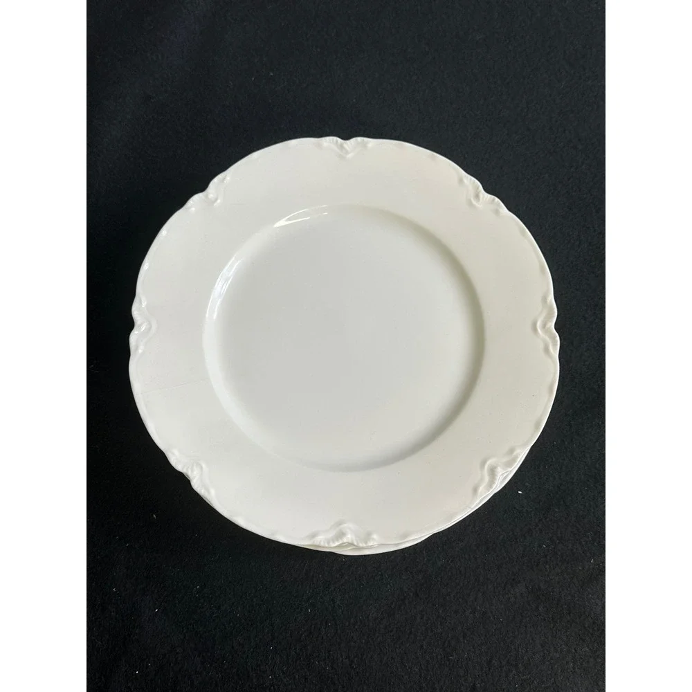 Haviland France White Porcelain Scalloped Edge Bread Butter Plates Set of 4
